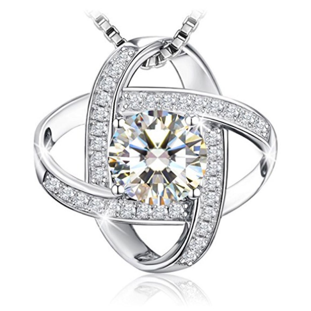 Sterling silver sparkly cubic zirconia necklace